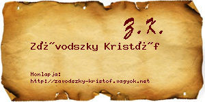 Závodszky Kristóf névjegykártya
